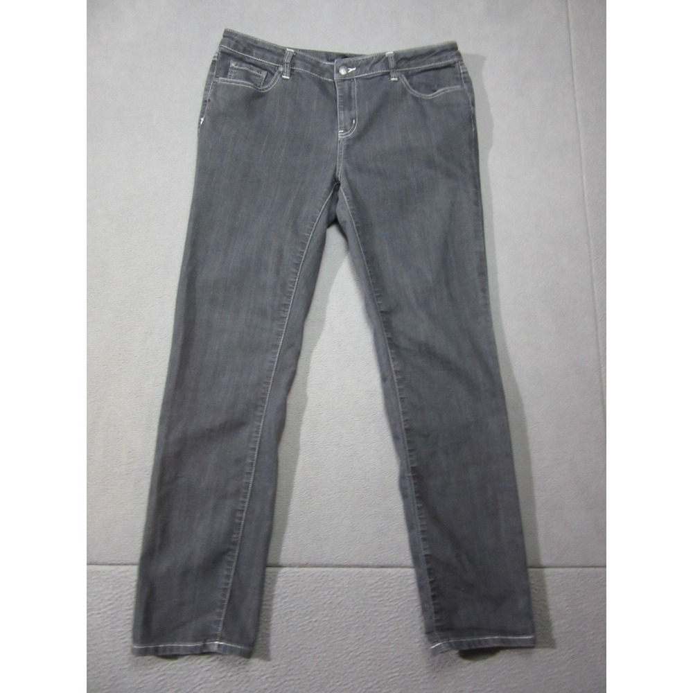 PrAna Jeans Womens 16/34 Charcoal Gray Denim Kayla Stretch Straight Leg Mid Rise